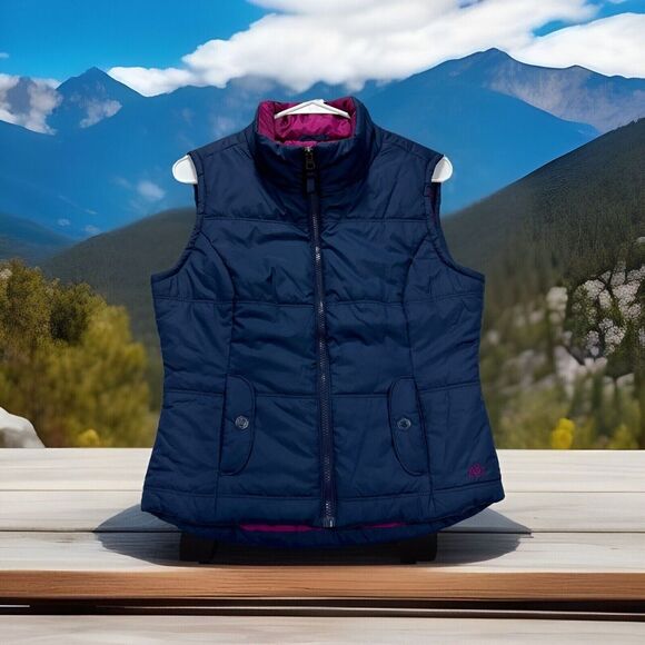 Aeropastle Puffer Vest Womens M Blue Pockets Lightweight Gorepcore Cabincore Zip - Picture 1 of 10